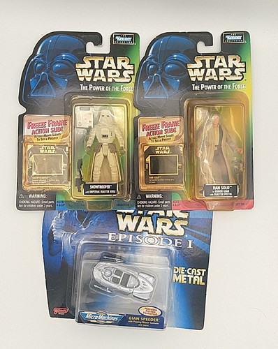 Kenner Star Wars LOT Power Of The Force Action Figure + Micro Machine Speeder